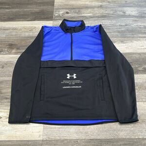 Under Armour Royal Blue Black Mens XL Loose Cold Gear Fleece Storm Jacket Sporty